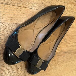 Salvatore Ferragamo Black Patent Leather flats
